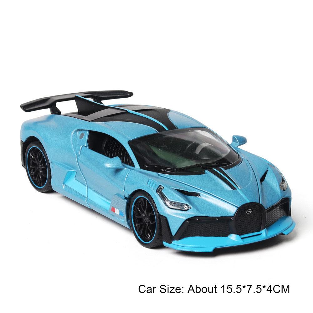 1:32 Bolide Divo Metal Diecast Car Model Toy Pull Back Music Light Miniature Vehicle Collection Gifts Decorative Toys Models