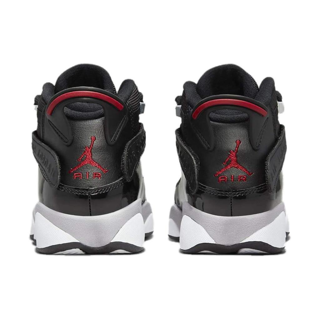 Air Jordan 6 Rings GS Black Metallic Silver Kids Sneakers White Fire-Red FZ4186-010