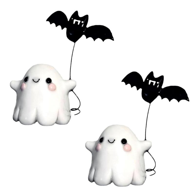 

2Pc Creative Ghostly Walking Bat Sculpture Resins Figurine Halloween Decorative Ornaments for Indoor and Outdoor Display 1