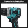 3In1 13mm Cordless Brushless Electric Drill 520NM Screwdriver 20+2 Torque Impact Drill Power Tool with 2 Battery 388VF