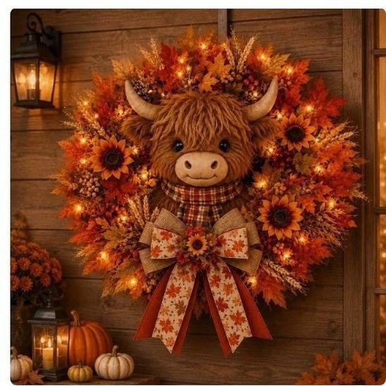 Halloween outdoor door decorations, straw doll garlands, Thanksgiving porch decorations, festive atmosphere decorations