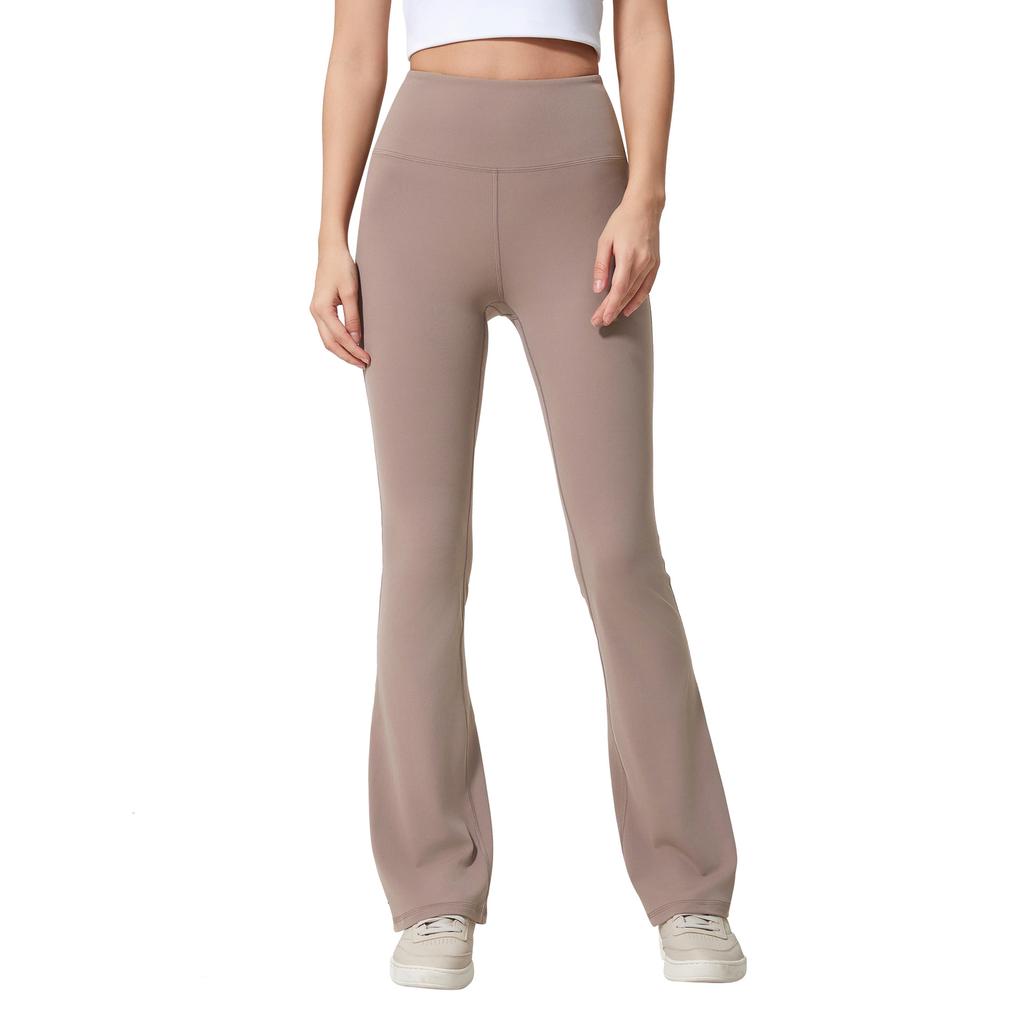 Slightly Stretched Wide-leg Yoga Pants for Women's High Waist, Hip Lift and Abdomen, Casual and Versatile, Comfortable Nude and Elastic Fitness Pants