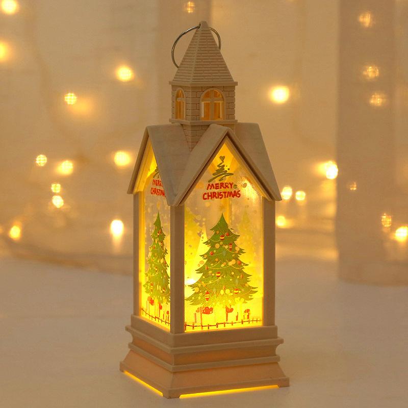 Christmas LED Lantern Light Home Christmas Tree Ornaments LED Lamp Xmas Glow Decorations Kids Gift Happy New Year Decors