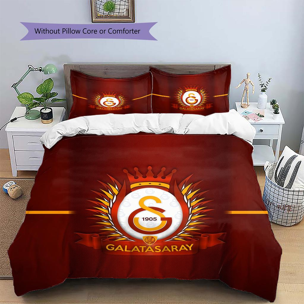 Galatasaray S.K Pattern Bedding Quilt Set Home Decoration Gift (1 * duvet cover + 2 * pillowcase without core)