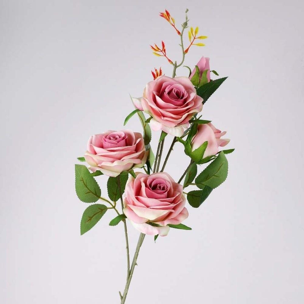 Realistic Simulation Big Rose Handmade Faux Rose Branch Artificial Rose Flower Wedding Party