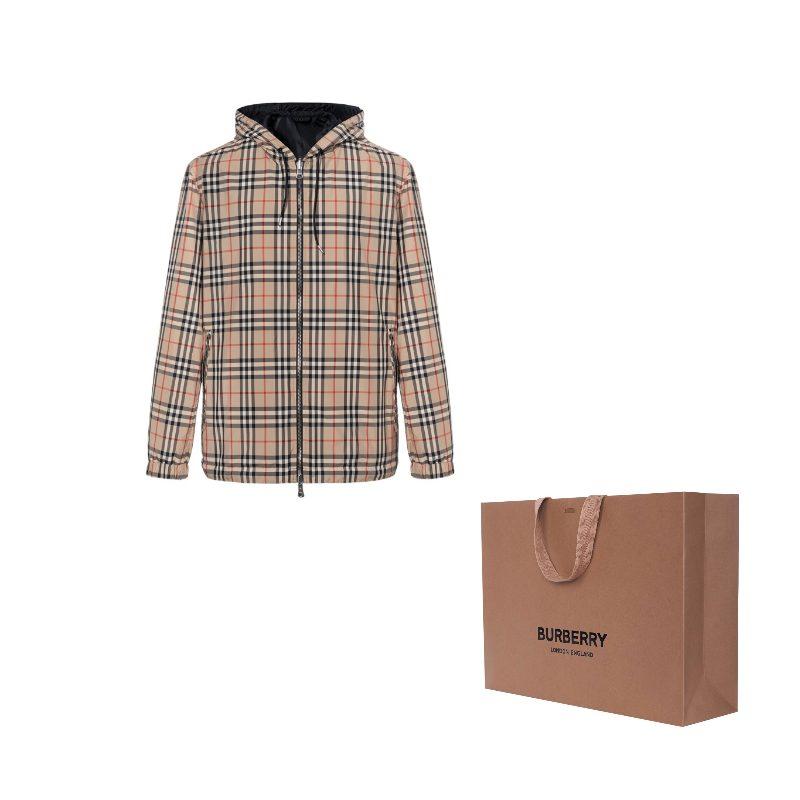 Burberry Pārbaudīta Atgriežama Jaka ar Kapuci