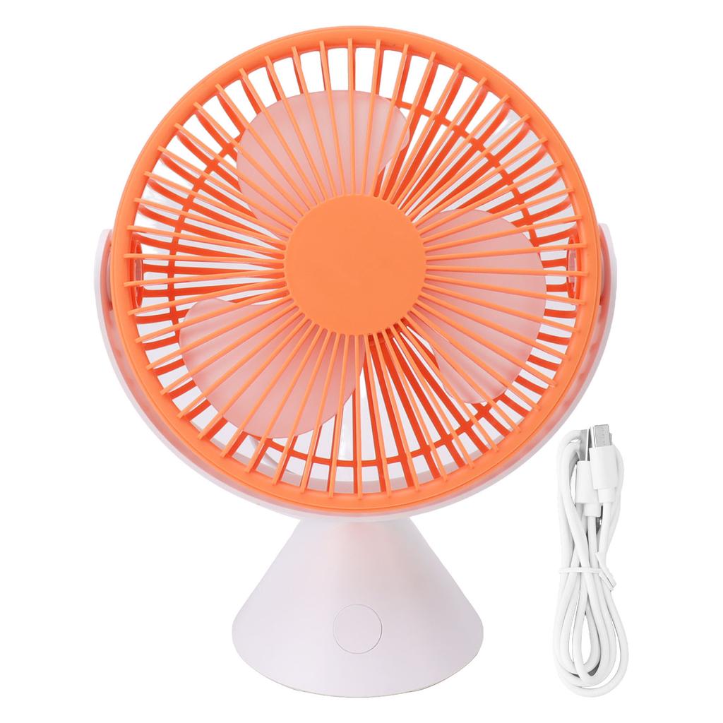 3 Speed Desktop Table Top Fan Hanging Stand Dual Use USB 360 degrees  Rotation Camping Tent Ceiling Fan 1500mAh Orange