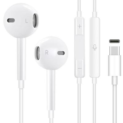 Latest Wired HiFi Clear Compatible with iPhone Earphones with Comfortable Ergonomic USB No Deep Remote Compatible with iPhone [2024 Model] Type-C