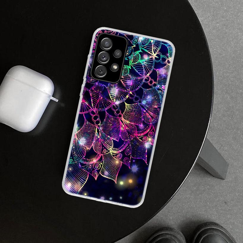 Mandala Sunflower Mandala Phone Case Cover for Samsung Galaxy A12 A22 A32 A52 A72 A02S A51 A50S A31 A20S A10S Note 20 Ultra 10 P