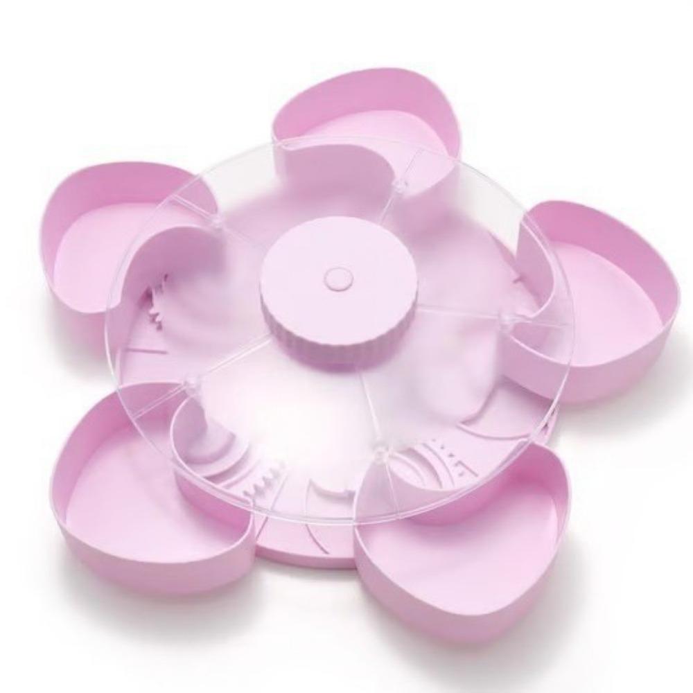 with Lid Divided Serving Tray Rotating Design Spinning Compartment Platter  for Snacks
