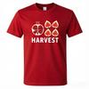 Harvest Letter With Pomegranate And Fig Graphic Tshirt Unisex Unisex Fall Season Cotton Tee Casual Short Sleeve Tops