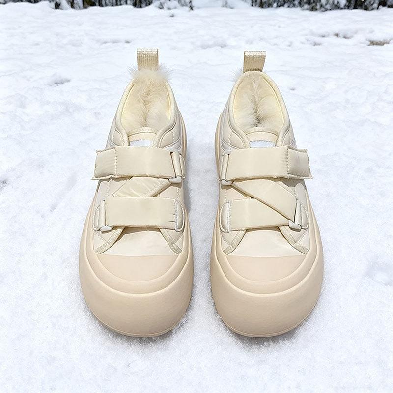 

Женские зимние новые плюшевые универсальные хлопковые туфли на толстой подошве на липучке, спортивная и повседневная обувь 40