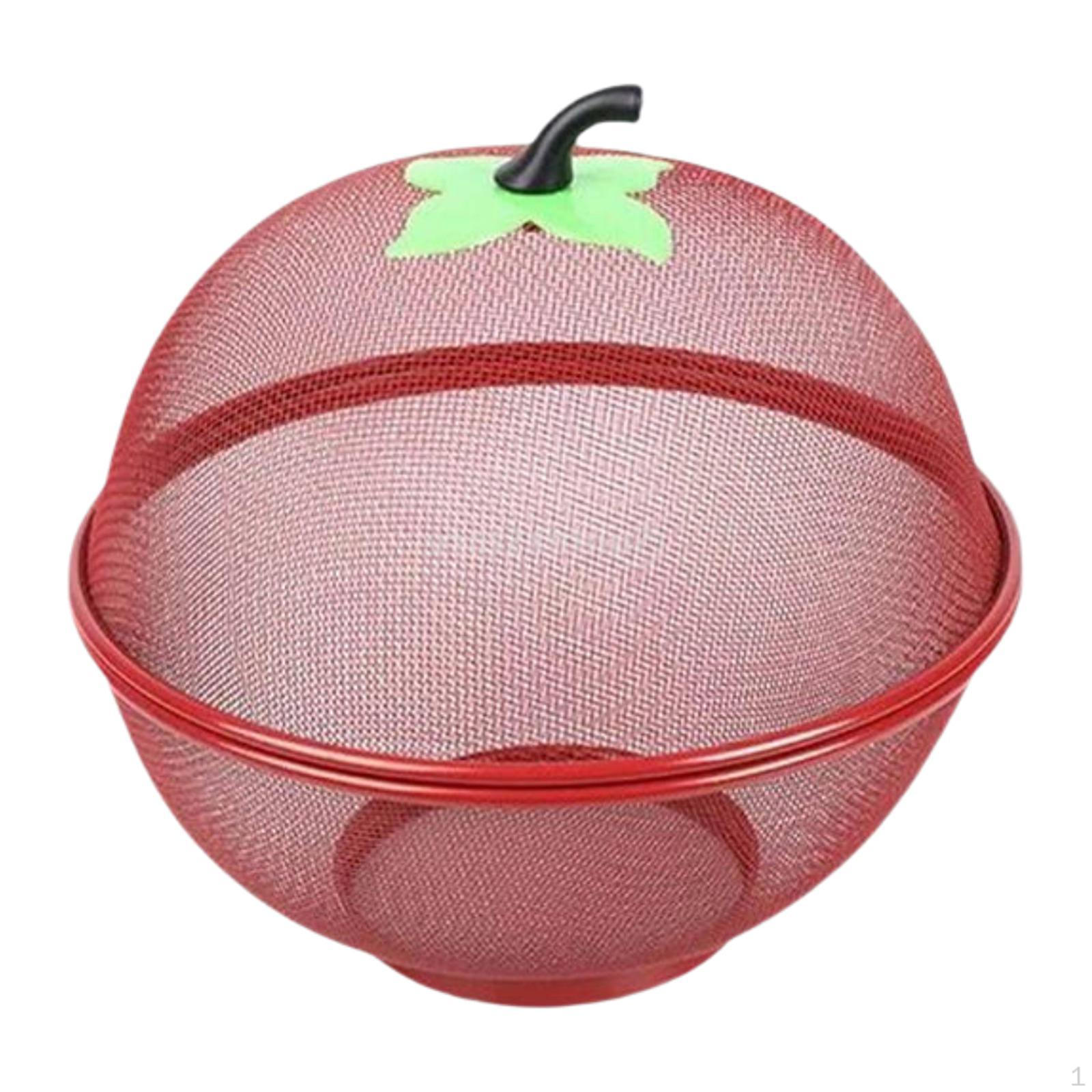 

Современный сетчатый держатель для фруктов с закрытой крышкой для хранения на кухне красный