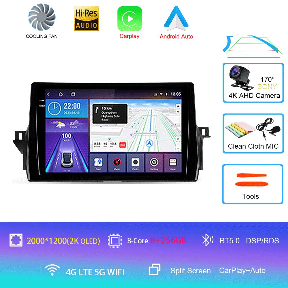 Car Radio Android 14 Carplay Auto For Toyota Camry VIII 8 XV70 2020-2021 Multimedia Video Player Navigation GPS Stereo Head Unit