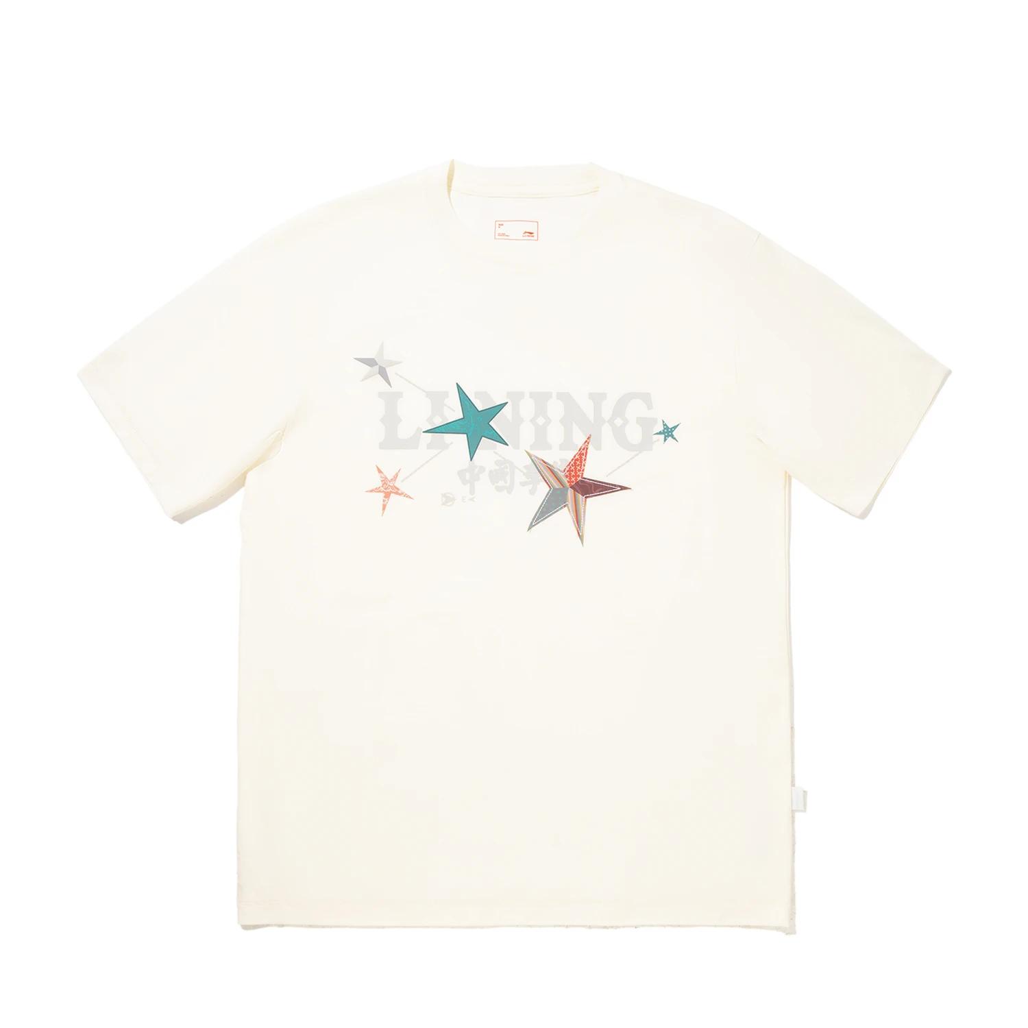 

Li Ning Удобная Дышащая Простая Универсальная Футболка с Принтом Букв, Круглый Вырез, Со Спущенным Плечом, Короткий Рукав, Унисекс Топы AHSVB11-1 L