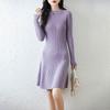 Women Sweater Dress 100% Wool TIDENOVEL O-neck Knit Long Pullover Winter Jumpers Wool Long Dress Female