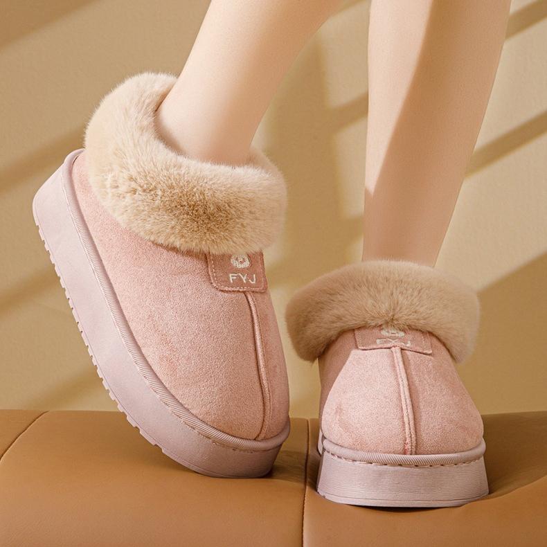 Thickened Fleece Lined Short Snow Boots Men Women's Shoes Autumn Winter Warm Cotton Fur Booties