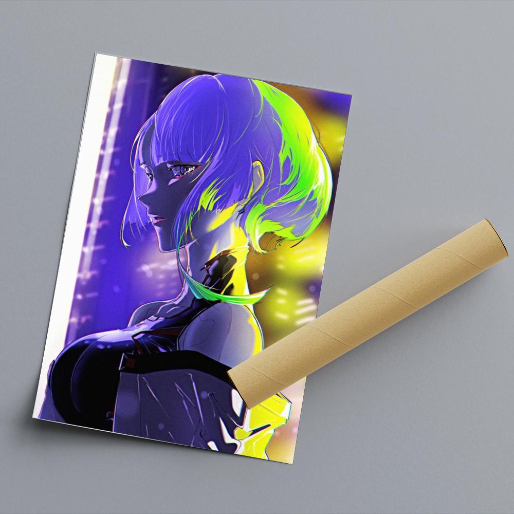 E-Edgerunners L-Lucy Poster Wall Art Print Poster Decorative Mural Modern Home Decor Birthday Gift Unframed Canvas Garage Room