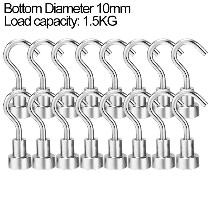20/1ks kovových silných magnetických háčků Nástěnný magnetický háček pro velké zatížení Závěsný věšák na kabáty Domácí kuchyně Koupelna Úložný prostor