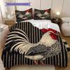 Rooster Pattern Bedding Quilt Set Quilt Cover Pillowcase Home Decoration Birthday Gift (1 * duvet cover + 2 * pillowcase, without core)