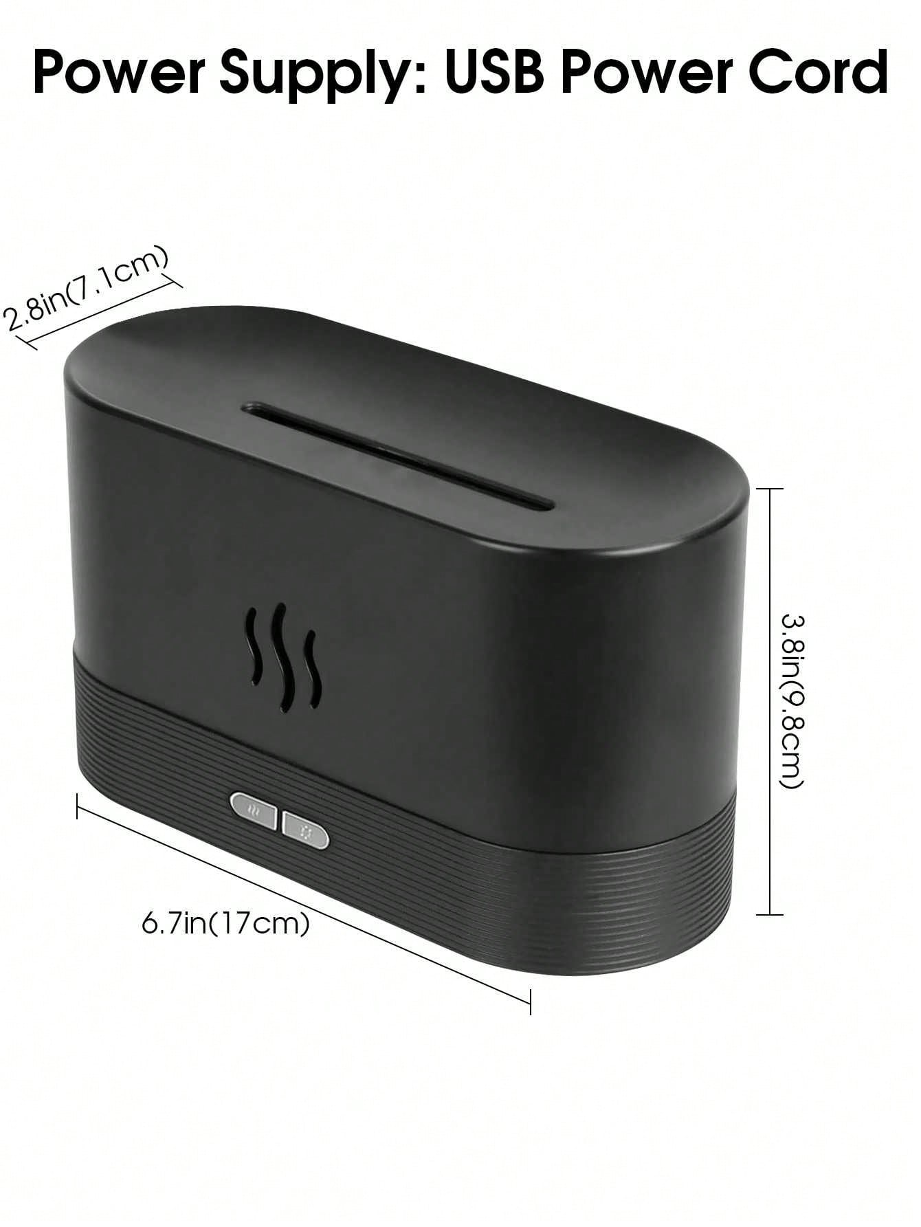 

7-Colour LED Lighting Air Aroma Humidifier Colorful Flame Fragrance Essential Oil Flame Lamp Perfume Simulation Aroma Diffuser чёрный