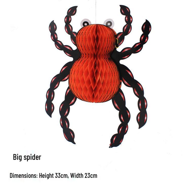 Halloween Spider & Bat Honeycomb Paper Decorations for Bars and KTV Venues
