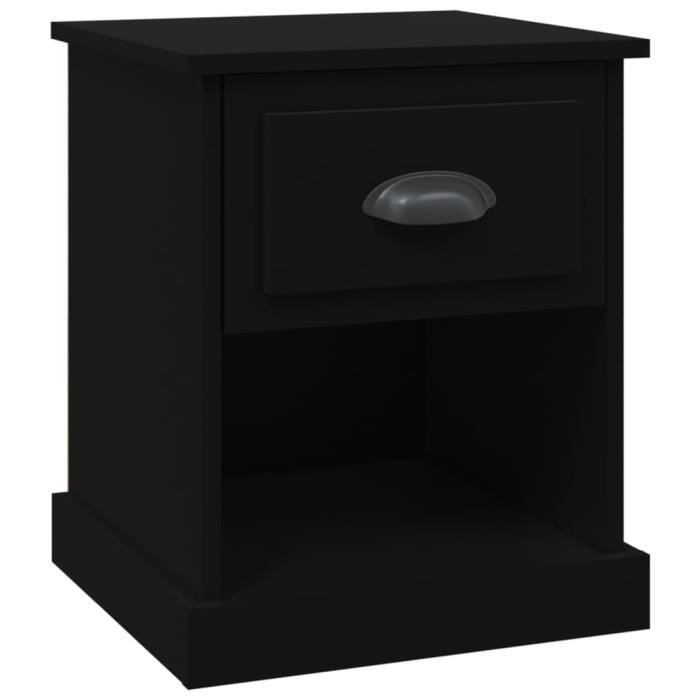 VidaXL Table de chevet noir 39x39x47,5 cm bois d’ingénierie 816130