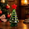 Unique Birthday Presents Glass Christmas Tree Figurine, Rotating Desk Ornament for Car Home, Stained Art Glazed Dashboard Decor & Gift Holiday Season