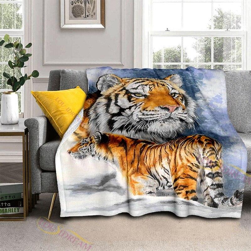 Galaxy Animal Tiger Print Fluffy Blanket Home Decoration Suitable for Living Room Bedroom Office Office Travel Blanket