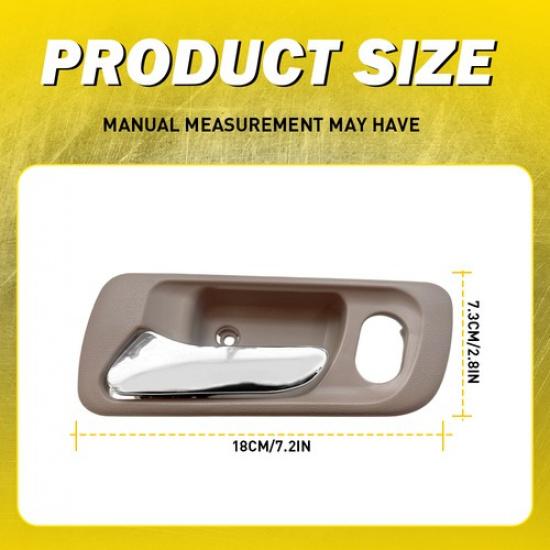 Front Ide Door Handle For Honda 1998-2002 Accord Beige Chrome Bezel Lever 2X