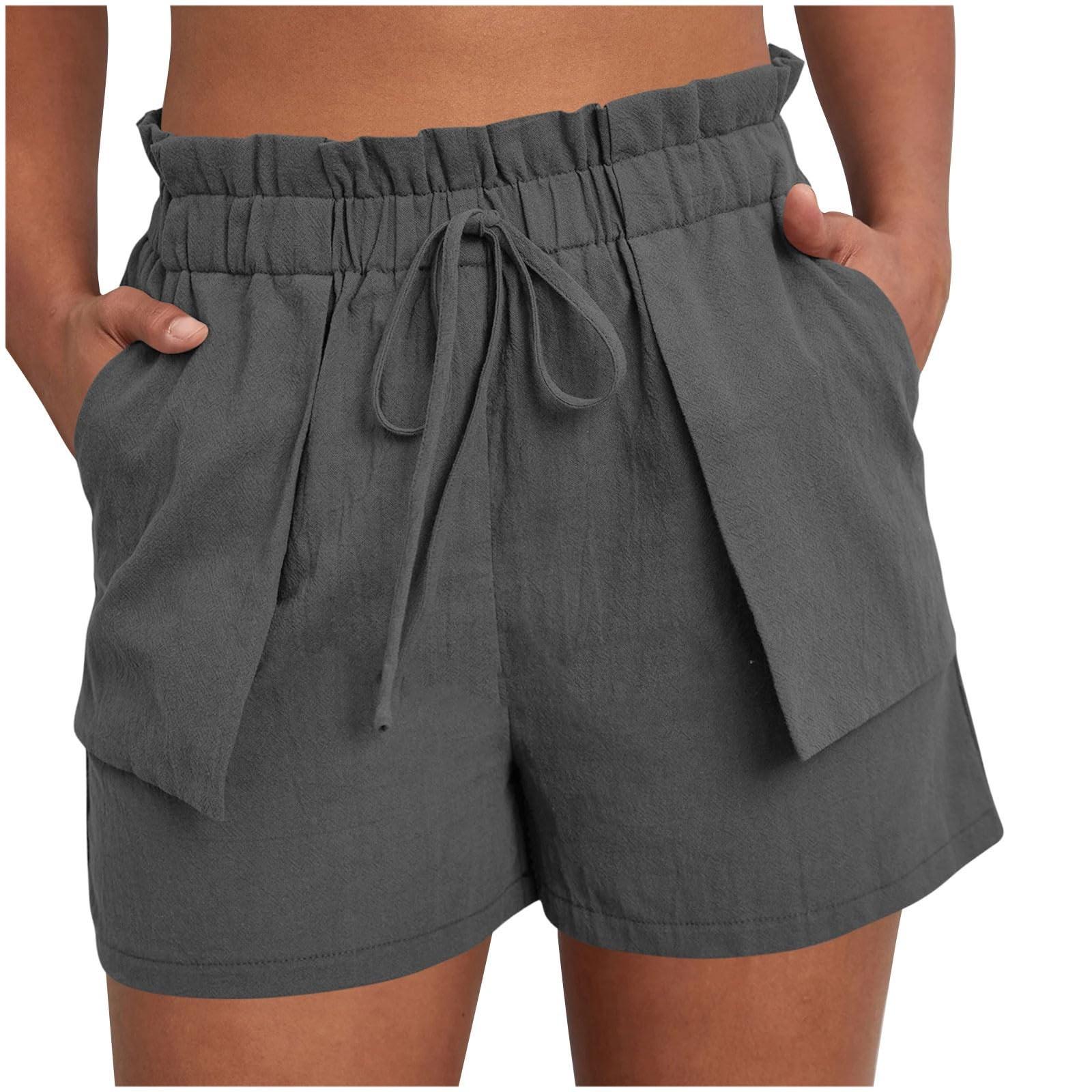 

Shorts For Women Solid Color Casual Summer Loose Pocket Shorts XL