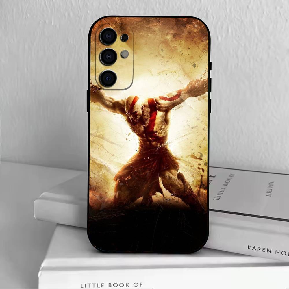 Hra God of W-War Kratos Pouzdro na telefon Černý silikon Měkké Pro Samsung S25,S24,S21,S22,S23,S30,Ultra,S20,Plus,Fe,Lite