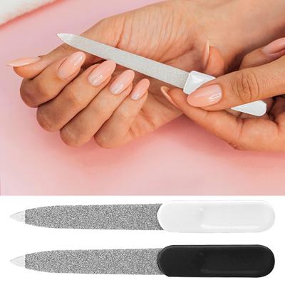 8-teilige doppelseitige Nagelfeile aus Metall mit ergonomischem, rutschfestem Griff, professionelle Nagelfeile für Männer und Frauen aus Edelstahl, Gel, Acryl, Schmirgelbrett