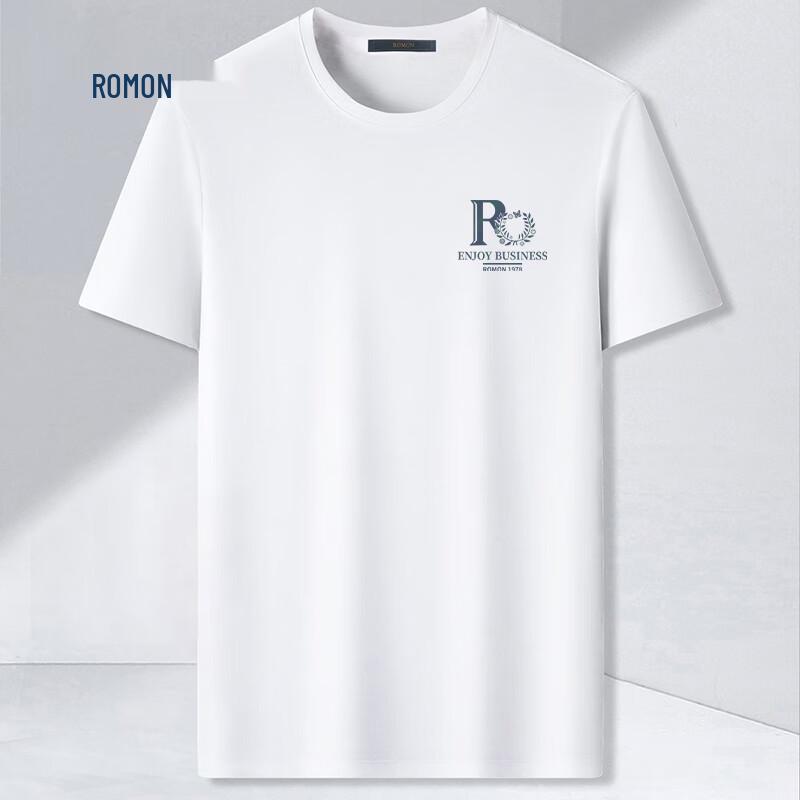 ROMON Men s Summer Ice Silk Short Sleeve T-Shirt M016 XL белый