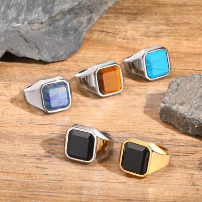 Stainless Steel Black Onyx Ring for Men Stylish Durable and Comfortable Jewelry Gift
