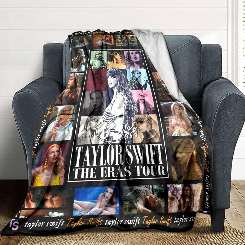 Taylor Print Flannel Blanket High Quality Warm Comfortable Cover for All Seasons Perfect for Gifts Home Decor