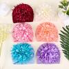 Handmade Large Sequin Flower Children's Hat for Newborn Fontanelle Protection