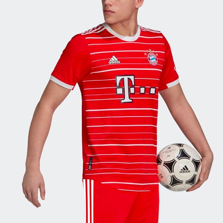 Adidas FC Bayern Munich Player Edition Sports Letter Short Sleeve Soccer Jersey Men Tops Red HT4825