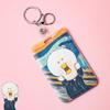 Cartoon Bus Card Protection Cover Hang Rope Card Holder Oil Painting Card Case Pull Badge Holders