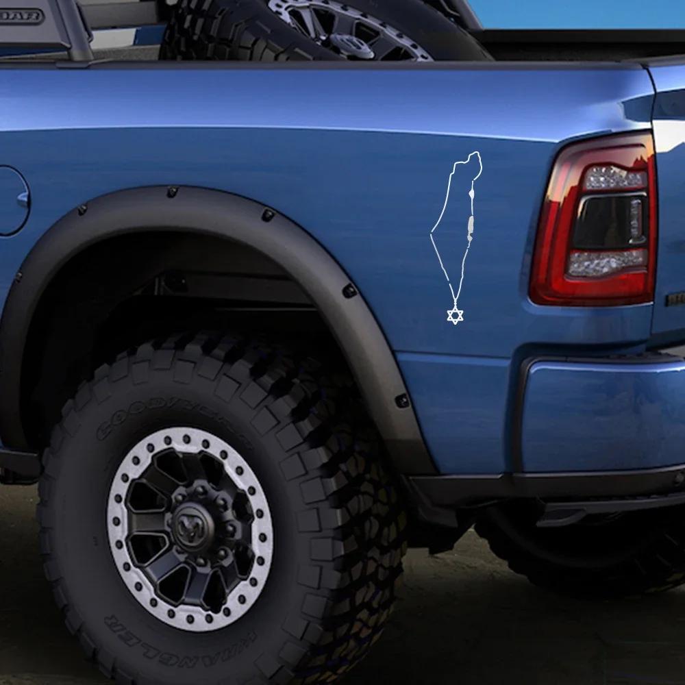 Israel-Karte-Autoaufkleber, kreative Autoaufkleber, wasserdicht, für Karosserie, Fenster, Heckscheibe, Motorrad, Kraftstofftank, Vinyl-Aufkleber