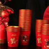 50pcs Gold Foil 2026 Spring Festival Disposable Cup Horse Pattern Water Cup  Family Dinner