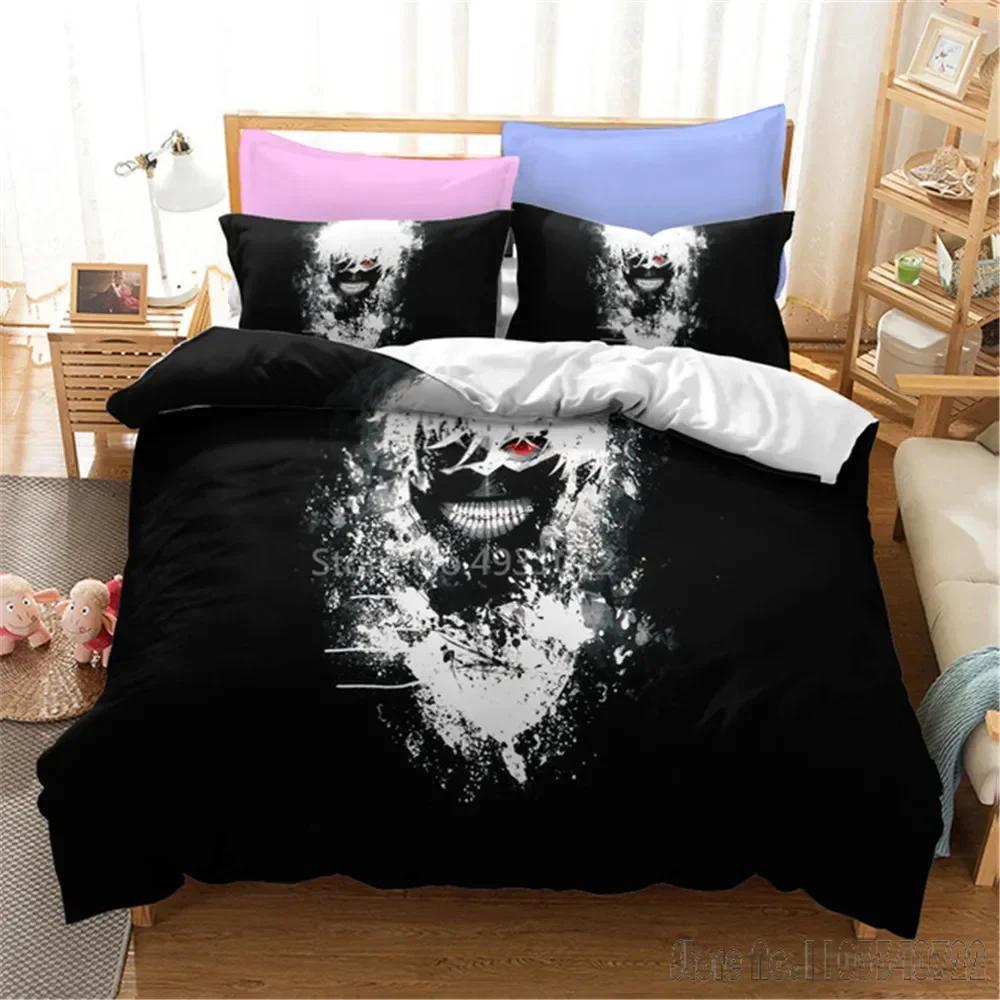 Admire 3D Tokyo Ghoul Cartoon Duvet Cover Set HD Comforter Cover for Kids Bedding Sets Bedclothes Bedroom Decor