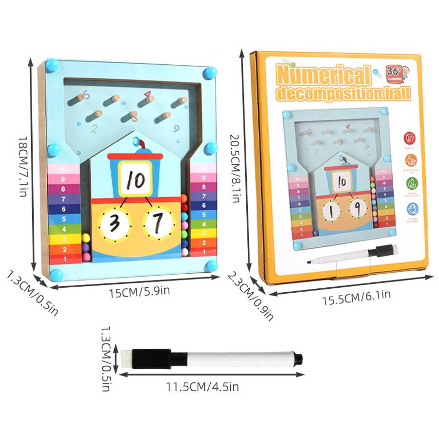 Kids Montessori Math Counting Learning Toys Teaching Tool Number Decompositio Addition Subtraction Kindergarten Educatinal Game