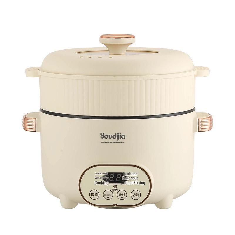 Multi-Functional Electric Cooker: All-in-One Pot for Hot Pot, Stir-Fry, Rice Cooking, Frying, Grilling, and Steaming.