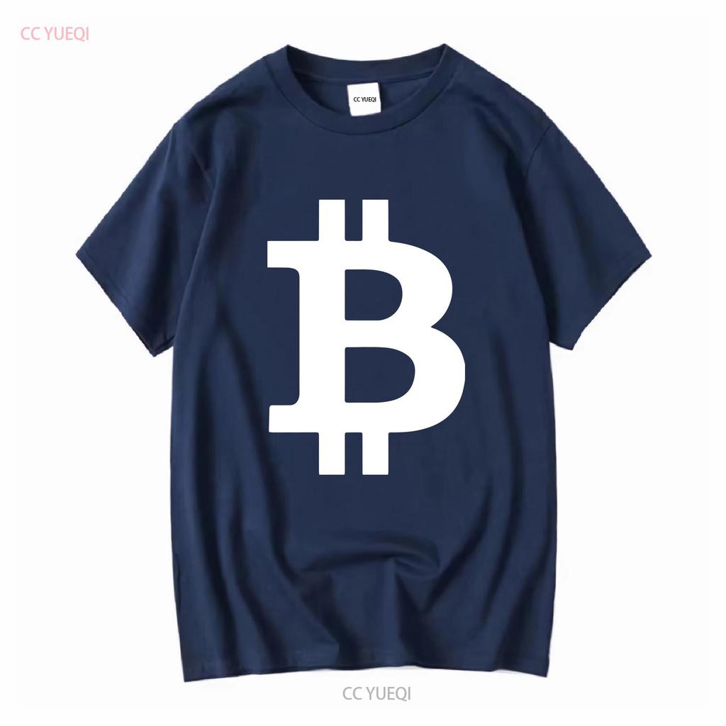 Bitcoin Logo T Shirt long or short sleeves vintage Washed homme Breathable Stretched Versatile Casual Slightly graphic
