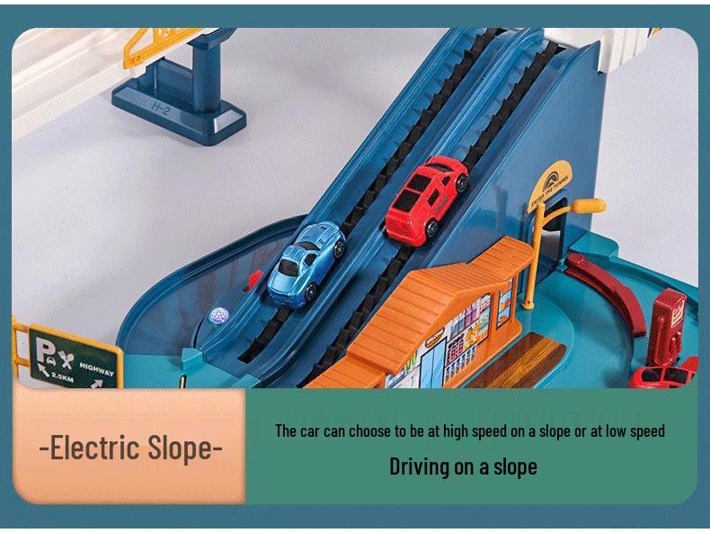 Dinosaur Adventure Skyscraper Track Car Set for Kids