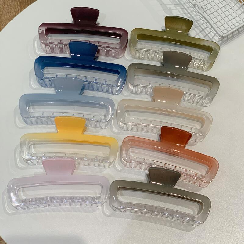 

13cm Large Gradient Candy Color Square Hair Claw Clip for Updos and Back of Head Styles 13cm