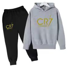 Ronaldo CR7 Imprimat Idol Fotbal Îmbrăcăminte Hanorac Copii Set 2 Bucăți Costum Pantaloni Copii Băieți Trening Îmbrăcăminte Fete Treninguri Sport