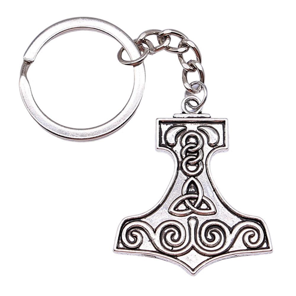 Celtic Knot Charm Hexagram Keychain Irish Amulet Key Ring 28mm Ring