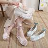 Spring and Summer New Antique Hanfu Shoes with Heightening Inside, Upturned Head Shoes, Embroidered Women's Shoes, Pearl Ancient Clothing Shoes